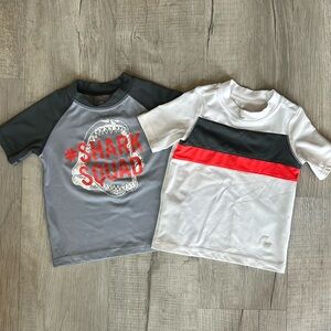 (2) Children’s Place Sport Toddler Boy’s Short Sleeve Rashguard Shirts, Size 2T